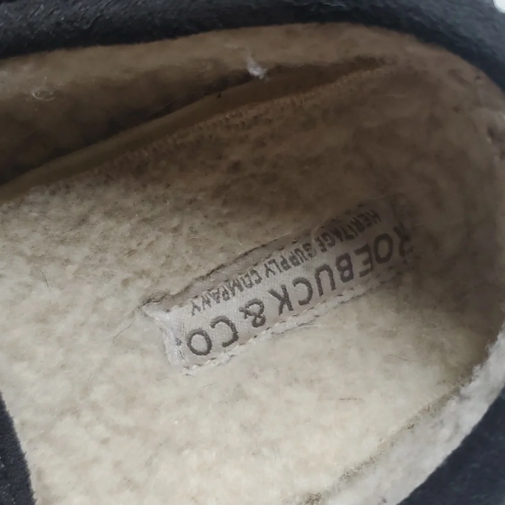 ROEBUCK & Co Black Moccasin Slippers-Kids S 11-12